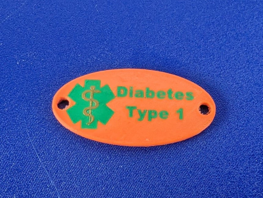 Adult Medical Shoe Tag (T1 Diabetes)