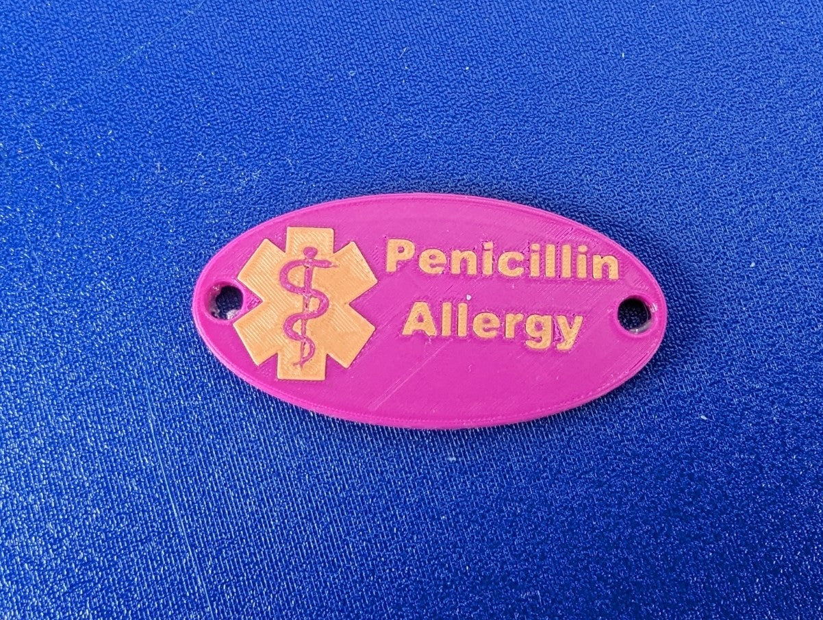 Adult Medical Shoe Tag (Penicillin Allergy)